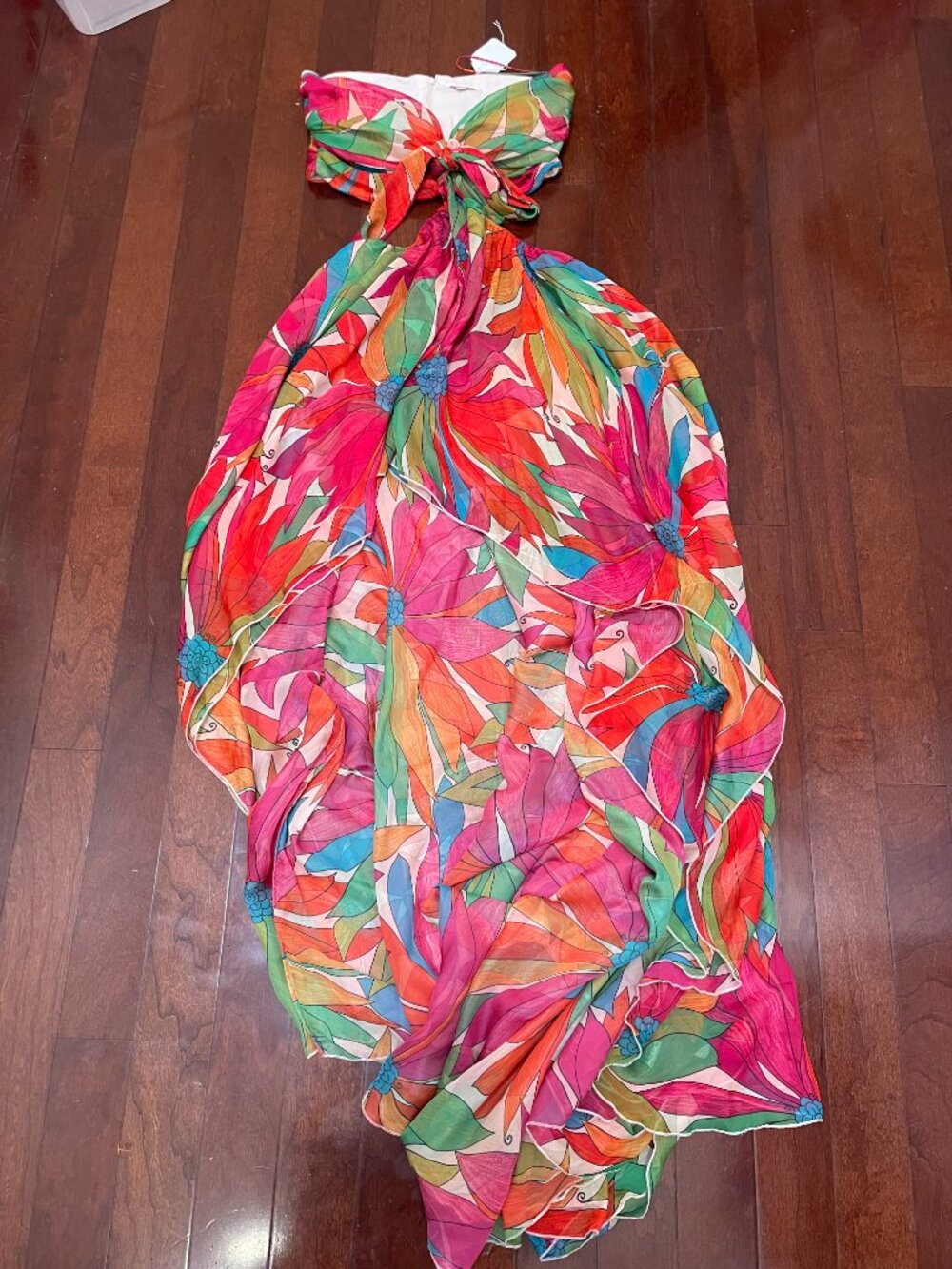 Ronny Kobo Natasha Dress Floral Halter Maxi Gown M - Picture 11 of 16